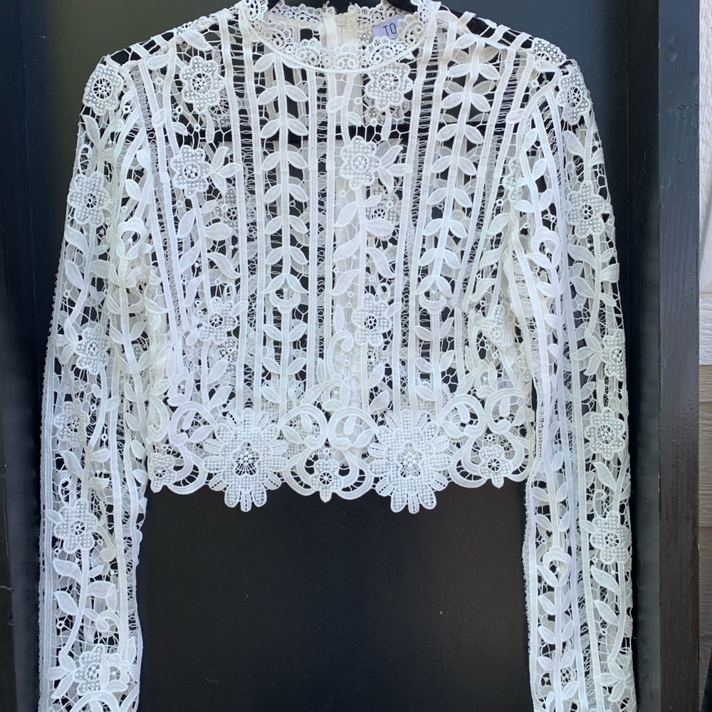 Lace Zip up top